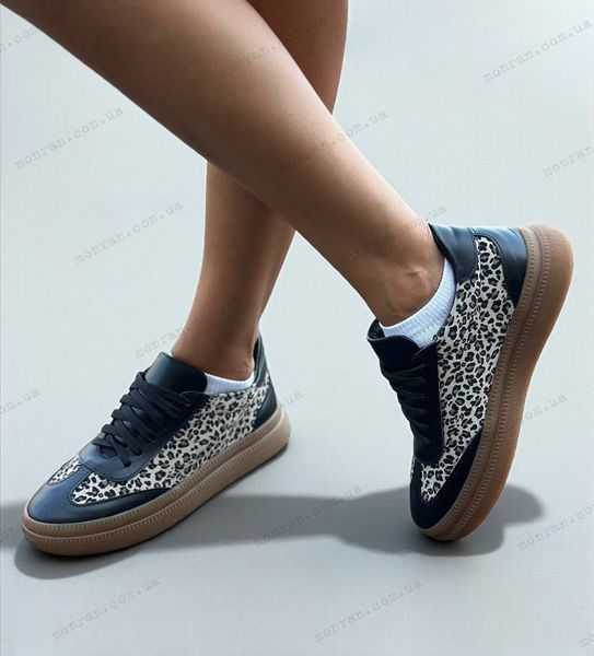 Жіночі кеди на низькому ходу на шнурках натуральна шкіра 1-1 11813 фото