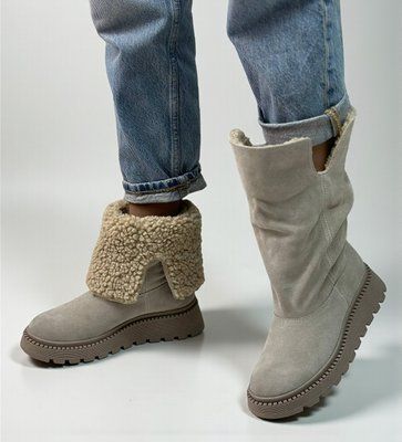 Зимові жіночі черевики з відворотами з овчини 1-4 18904-41 фото