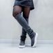 Жіночі чоботи сірі з трикотажним Довяз натуральна замша 1-5 11966 фото 1