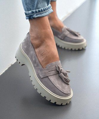 Женские лоферы с кисточками на платформе натуральная замша 1-4 11241-36 фото