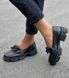 Жіночі туфлі лофери на платформі з ланцюгом натуральна шкіра 2-2 13556 фото 2
