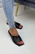 Жіночі шльопанці з квадратним носком чорні натуральна шкіра 1-1 10402-41 фото 1