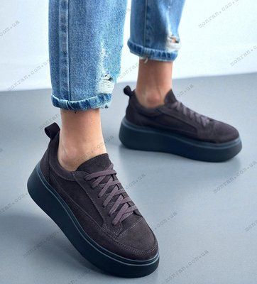 Женские кроссовки на платформе натуральная замша 1-2 13044-36 фото