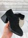 Жіночі туфлі чорні на стійкому каблуці натуральна замша 1-5 14191-40 фото 3