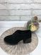 Жіночі туфлі чорні на стійкому каблуці натуральна замша 1-5 14191-40 фото 2