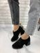 Жіночі туфлі чорні на стійкому каблуці натуральна замша 1-5 14191-40 фото 4