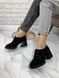 Жіночі туфлі чорні на стійкому каблуці натуральна замша 1-5 14191-40 фото 1