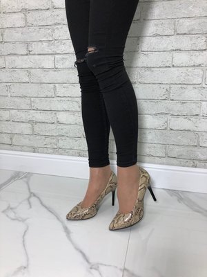 Жіночі туфлі на шпильці леопард натуральна шкіра 1-1 10645-40 фото