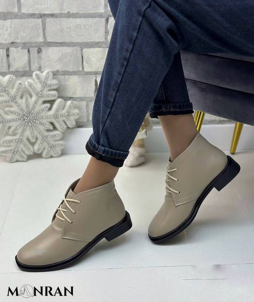 Жіночі черевики на низькому ходу на шнурках натуральна шкіра DARA 1-4 12297-z фото