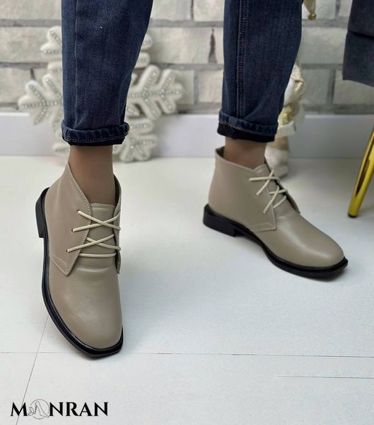 Жіночі черевики на низькому ходу на шнурках натуральна шкіра DARA 1-4 12297-z фото