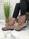 Жіночі чоботи з натуральної замші пудра без каблука 2-3 12079-41 фото 5