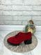 Женские туфли красные на устойчивом каблуке натуральная замша 1-2 14192 фото 2