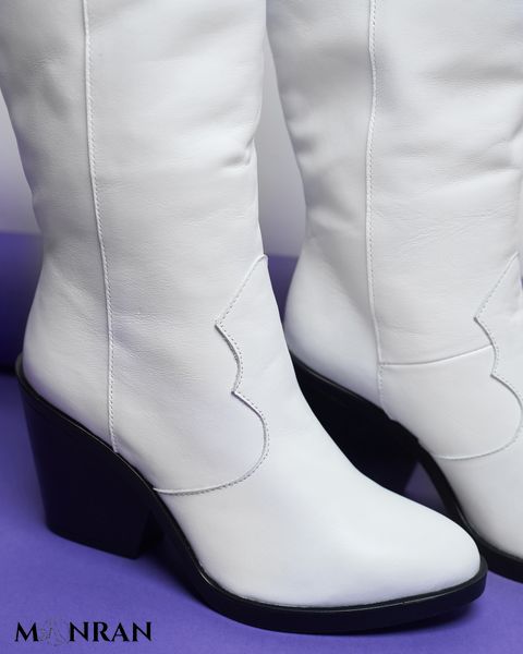Високі жіночі чоботи - козаки на підборах натуральна шкіра 2-3 10441-z фото