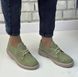 Жіночі туфлі олива невисока платформа на шнурках натуральна замша 1-3 10296 фото 2