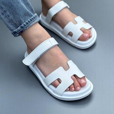 Жіночі шльопанці на липучці натуральна шкіра 1-3 16555-36 фото