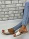 Жіночі шльопанці з квадратним носком бежеві натуральна шкіра 1-3 10415 фото 2