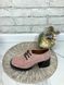 Жіночі туфлі пудра на стійкому каблуці натуральна замша 1-3 14190-40 фото 2