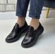 Жіночі туфлі чорні невисока платформа на шнурках натуральна шкіра 2-1 13239 фото 3