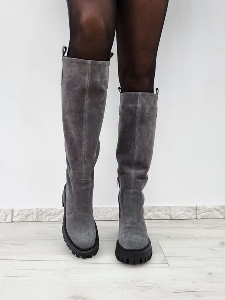 Женские сапоги - трубы на платформе натуральная замша 1-3 13257-41 фото