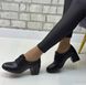 Женские туфли черные на устойчивом каблуке натуральная кожа 1-4 11776 фото 3