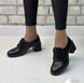 Жіночі туфлі чорні на стійкому каблуці натуральна шкіра 1-4 11776-41 фото 2