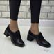 Жіночі туфлі чорні на стійкому каблуці натуральна шкіра 1-4 11776-41 фото 5