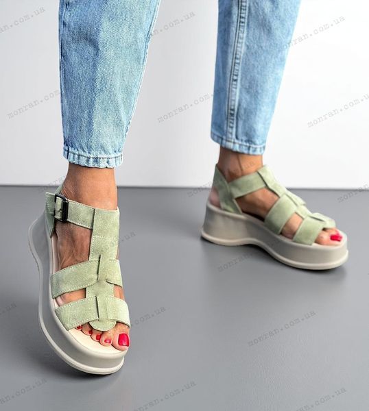 Женские босоножки на платформе натуральная замша 2-1 10293-36 фото