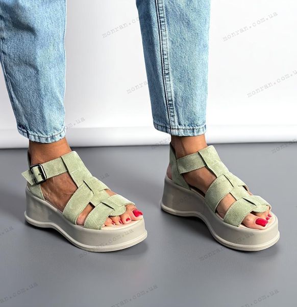 Женские босоножки на платформе натуральная замша 2-1 10293-36 фото