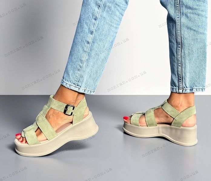 Женские босоножки на платформе натуральная замша 2-1 10293-36 фото