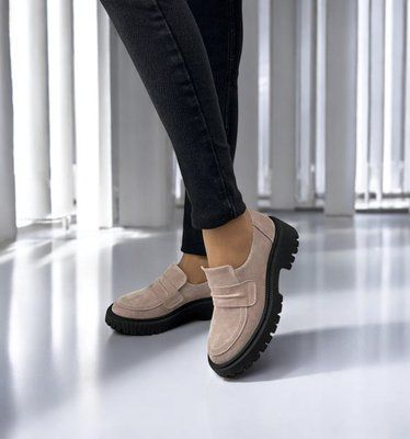 Женские туфли - лоферы на платформе натуральная замша 1-2 13878-41 фото
