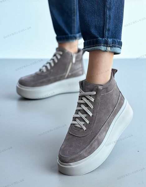 Високі кросівки жіночі на платформі натуральна замша 1-1 18105-36 фото