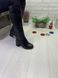 Жіночі чоботи чорні на стійкому каблуці з натуральної шкіра 1-1 11983 фото 4