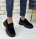 Жіночі туфлі чорні на платформі на шнурках натуральна замша 1-1 12195-41 фото 3