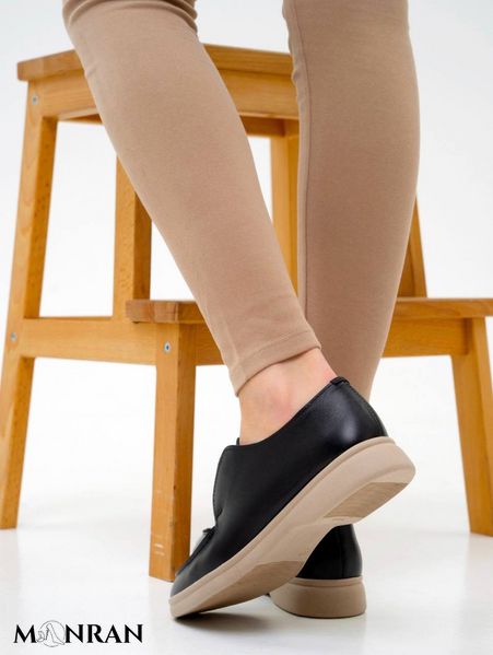 Женские туфли на низком ходу черные натуральная кожа 4-1 11568-41 фото