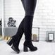 Жіночі чоботи - ботфорти з натуральної замші чорні на високих підборах 2-3 11798-40 фото 1