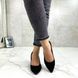 Жіночі туфлі чорні на стійкому каблуці натуральна замша 2-1 12199-40 фото 2