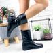 Жіночі чоботи з натуральної шкіри чорні без каблука 3-1 12081 фото 1