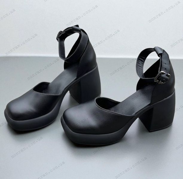 Кожанные туфли на каблуке платформе с ремешком 1-2 10734-40 фото
