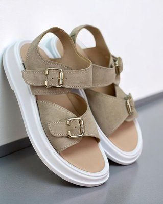 Женские босоножки на низком ходу натуральная замша 2-1 13170-41 фото