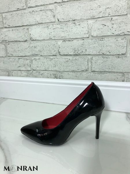 Жіночі туфлі на шпильці чорні натуральний лак 2-1 13519-40 фото