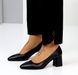 Жіночі туфлі чорні на стійкому каблуці натуральна шкіра 2-4 18600-40 фото 2