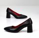 Жіночі туфлі чорні на стійкому каблуці натуральна шкіра 2-4 18600-40 фото 1