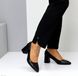 Жіночі туфлі чорні на стійкому каблуці натуральна шкіра 2-4 18600-40 фото 3